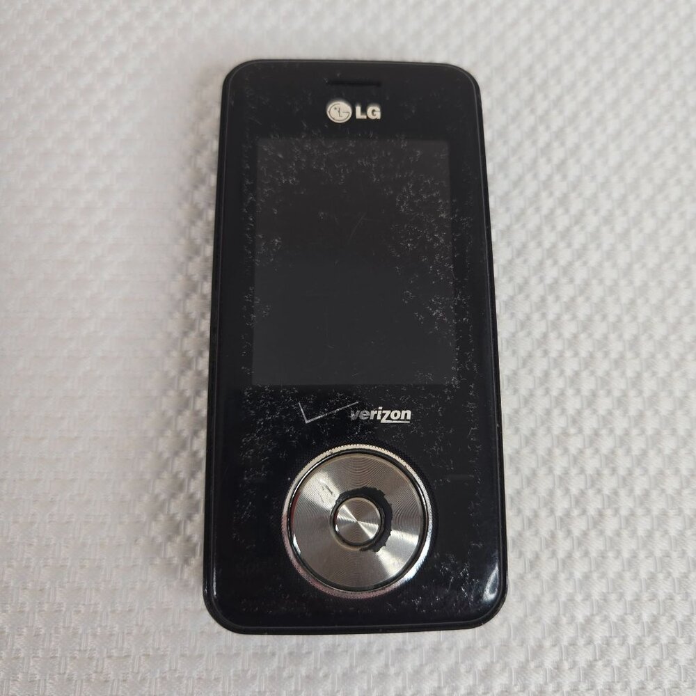 Vintage LG Chocolate Verizon Slide Phone Black Pre-Owned For Parts Not Tested No